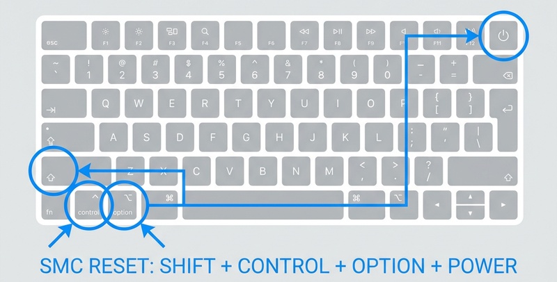 Shift + Control + Option + 電源ボタン を同時押す