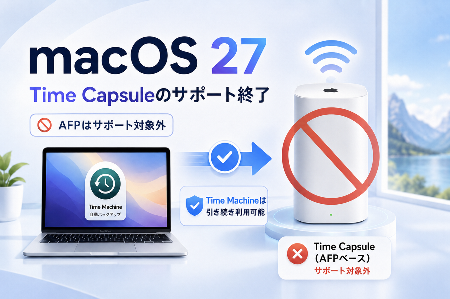 macOS 27でTime Capsuleのサポートが終了