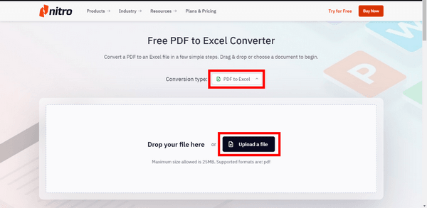 NitroでPDF をExcelに変換