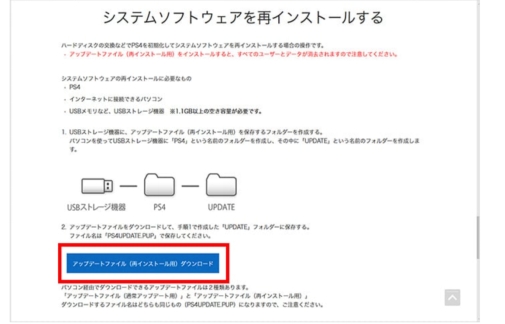 システムソフトウェアを再インストール
