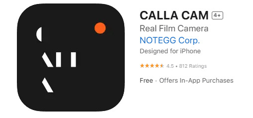 Calla Camアプリのインターフェース画面
