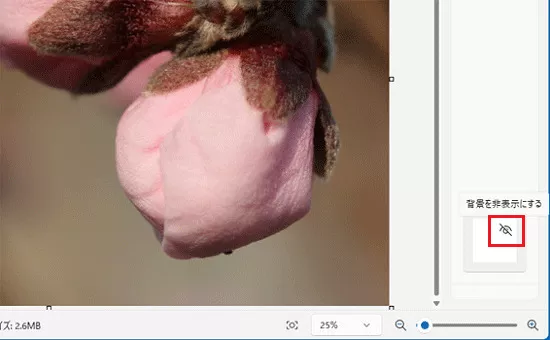 「ペイント」アプリで背景を非表示にする