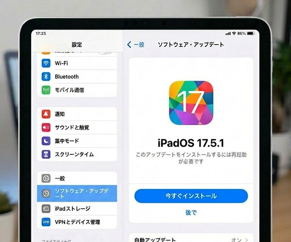 iPadOSをアップデート