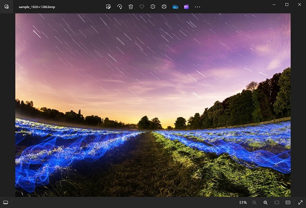 「Windows フォトビューアー」でBMP画像を開く