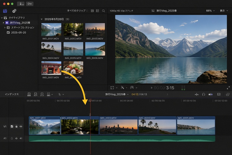 Final Cut Proで素材をインポート