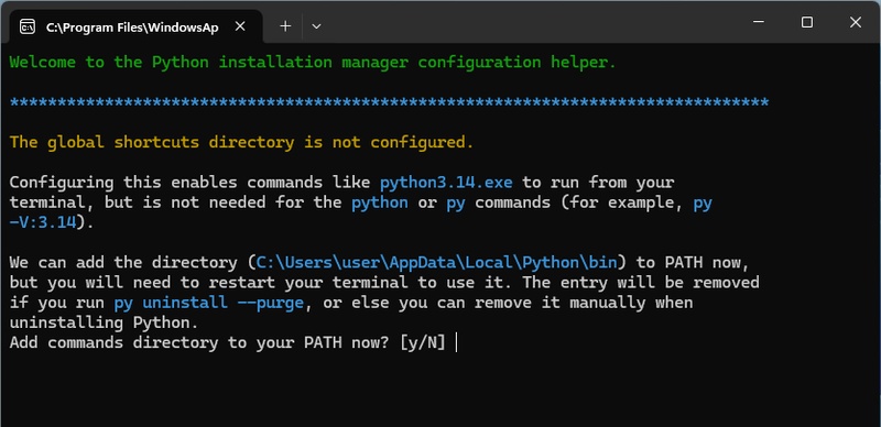 Pythonをインストール