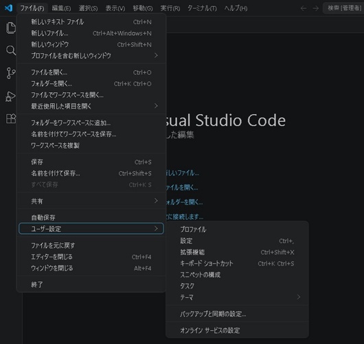 VSCodeのユーザー設定