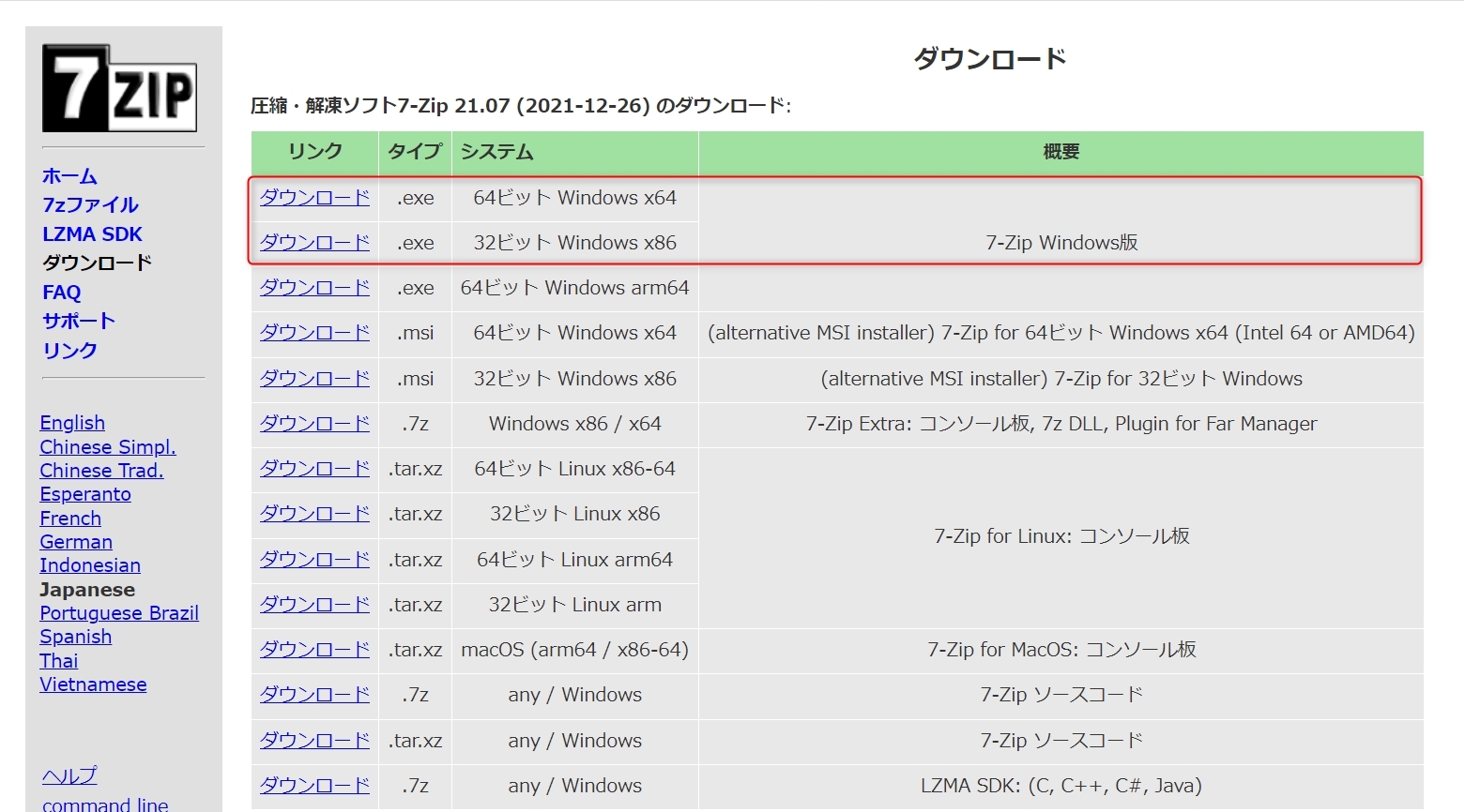 【簡単】7zipをアップデートする方法を紹介！