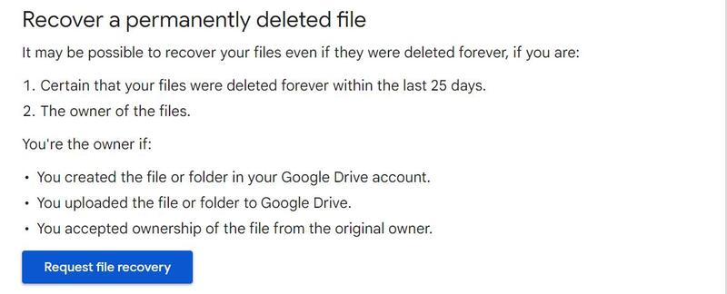 Googleドライブで完全に削除されたファイルを復元する