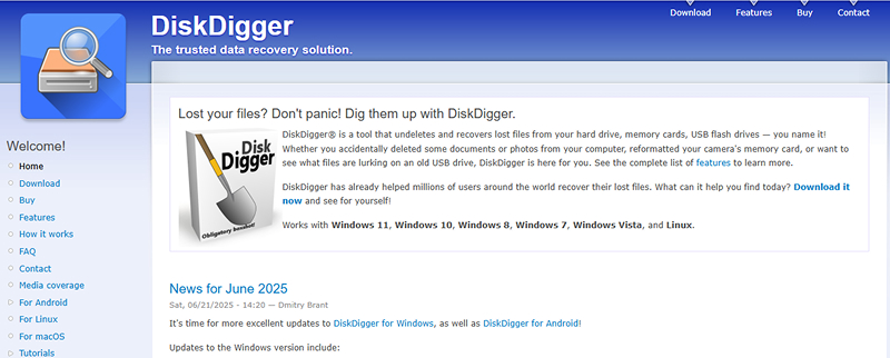 Diskdigger Homepage