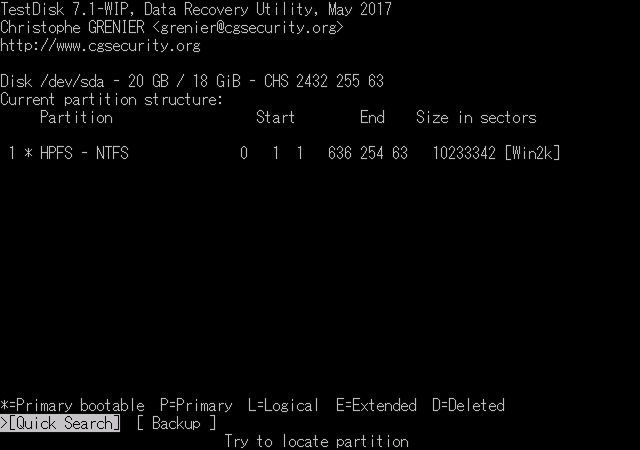 執行「Quick Search」