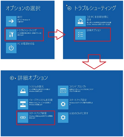 スタートアップ修復