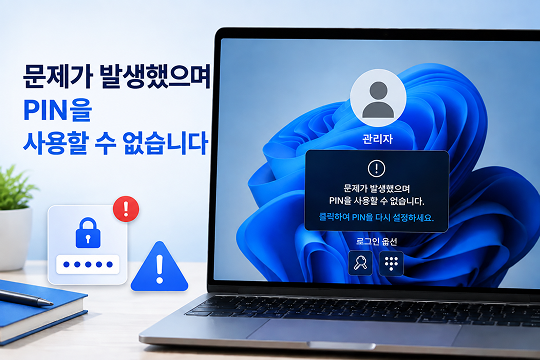 문제가 발생하여 PIN을 사용할 수 없습니다
