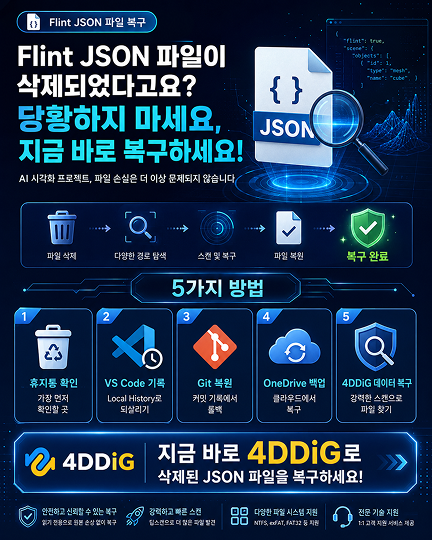삭제된 Microsoft Flint JSON 파일 복구