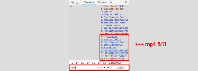 mp4 형식을 찾