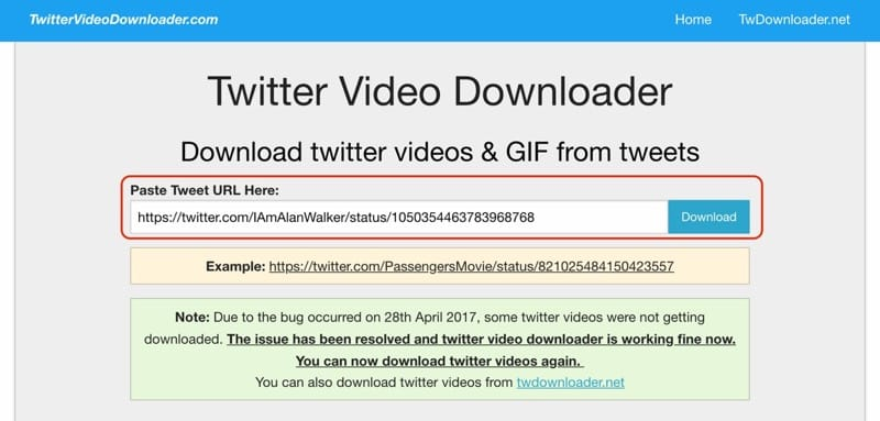 트윗 URL을 붙여 넣기