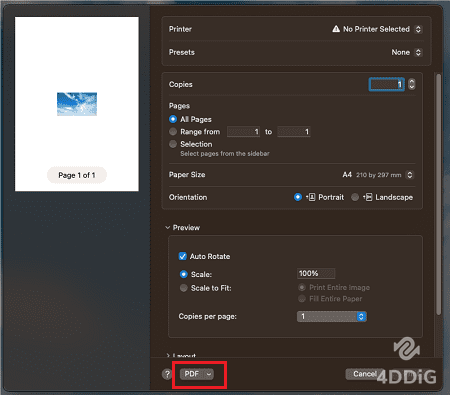 「PDF」를 클릭하기