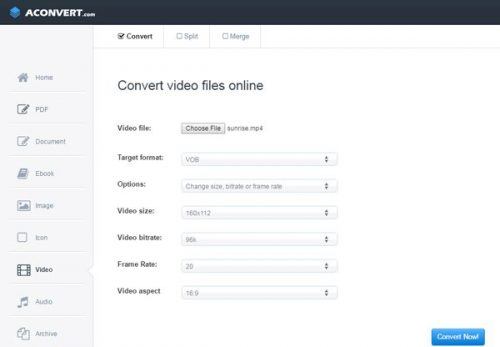 Aconvert를 사용해서 wmv에서 mp4로 변환
