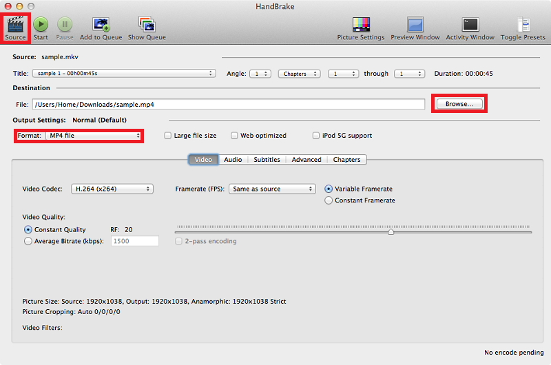 Handbrake로 wmv mp4 변환 mac