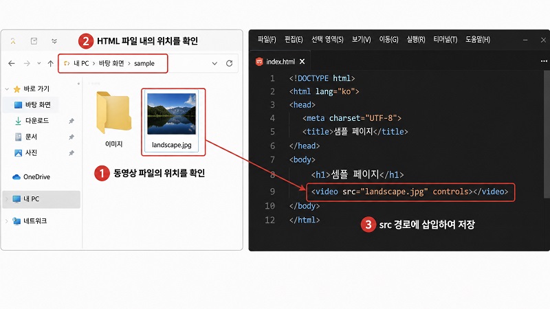 이미지 파일의 저장 위치를 확인하고 src 속성의 경로를 다시 점검하기