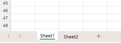 단일 시트 선택 상태