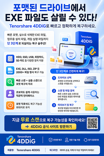 포맷된 exe 파일 복구