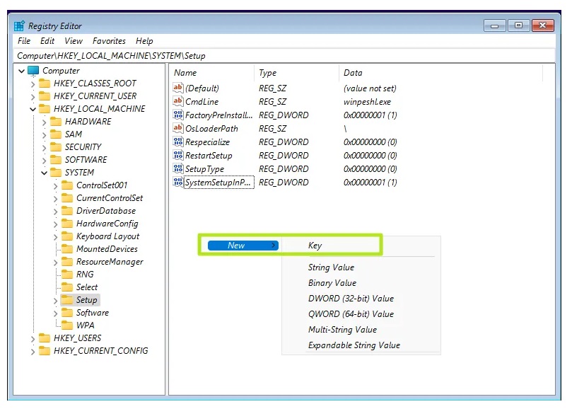「LabConfig」라는 이름의 키를 만들어야 해요