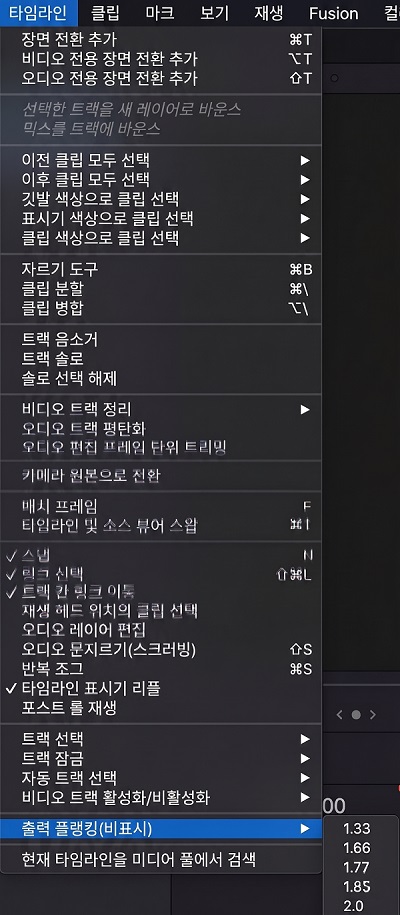 '출력 플랭킹' 선택