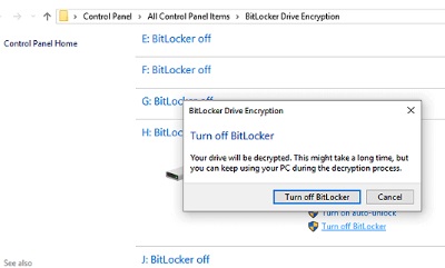 ““BitLocker 끄기” 클릭하기