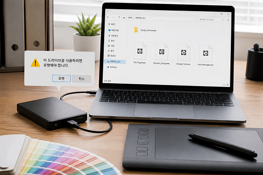 외장하드를 포맷해 버린 프리랜서 디자이너