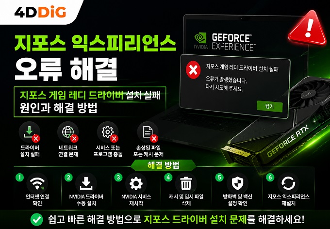 지포스 설치를 계속할 수 없음
