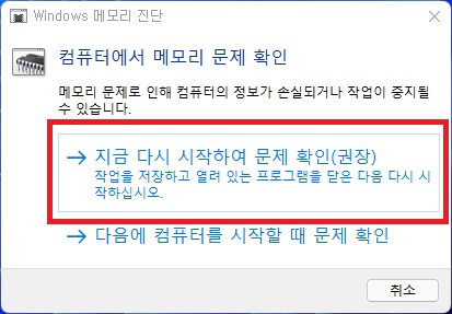 Windows 메모리 진단
