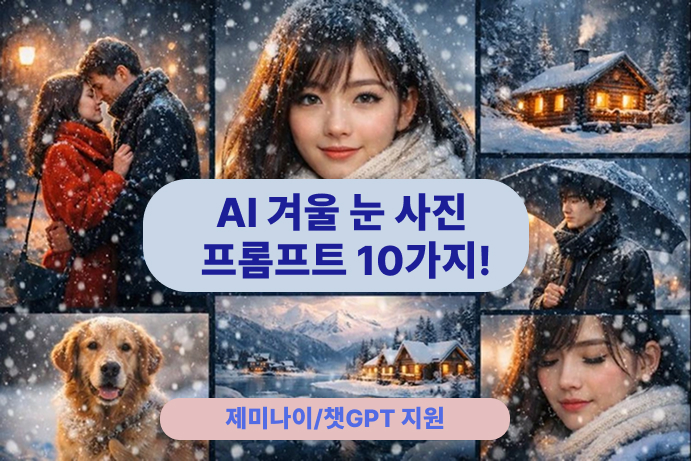 AI 겨울 눈 사진 프롬프트