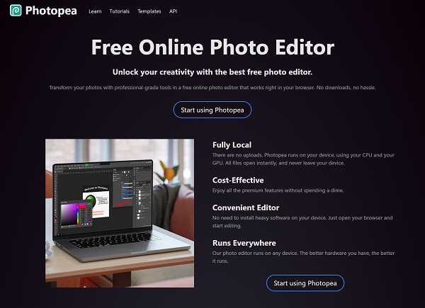 Photopea 홈페이지