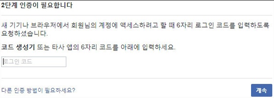 Step of entering authentication code