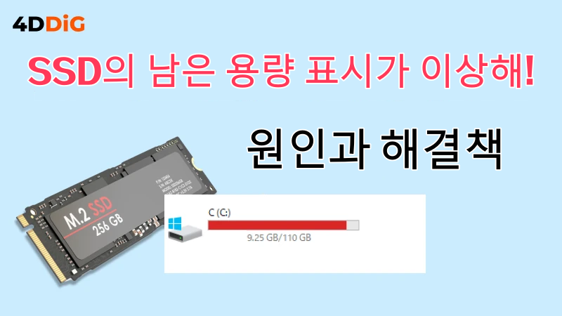 SSD의 남은 용량 표시가 이상하다