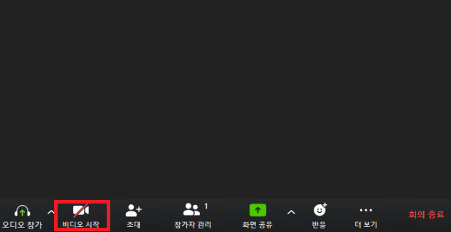 Zoom 비디오 시작/중지 상태 확인