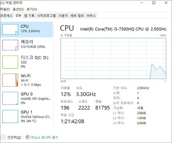 작업 관리자를 이용해서 윈도우 11 업데이트 속도 느림 해결하기