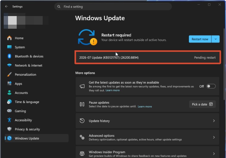 Windows 11 KB5121767 설치 방법