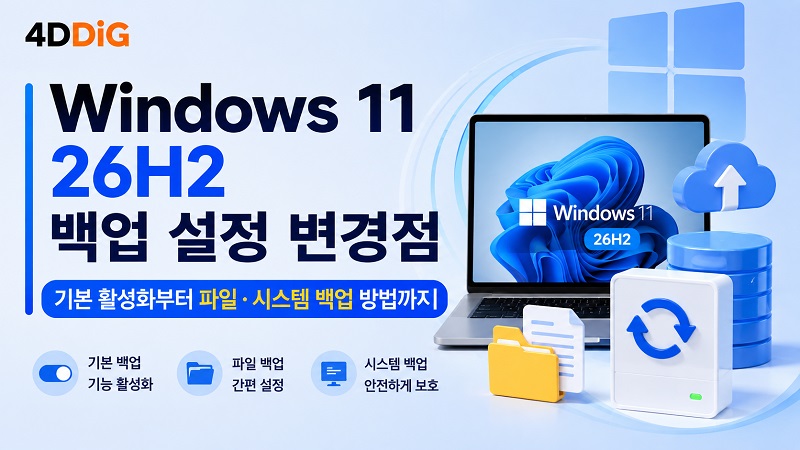 Windows 11 26H2 백업 설정과 파일·시스템 백업 방법