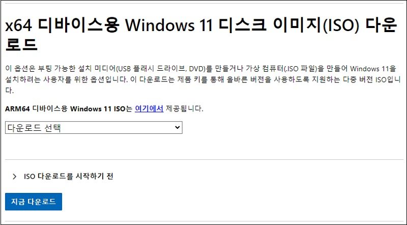 Windows 11 ISO 파일 다운로드