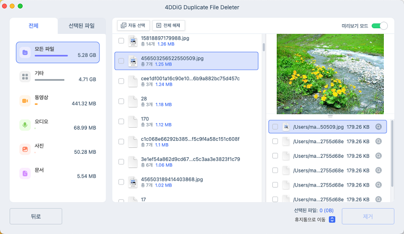 4DDiG Duplicate File Deleter를 사용하고 Mac에서 대용량 파일 찾기