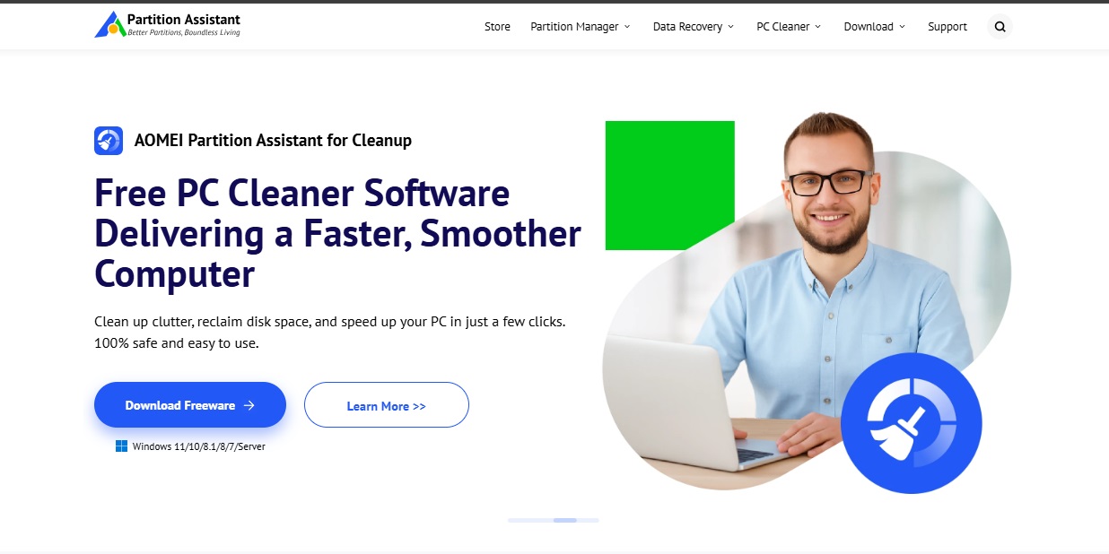 PartitionAssistant for Cleanup 공식 웹사이트