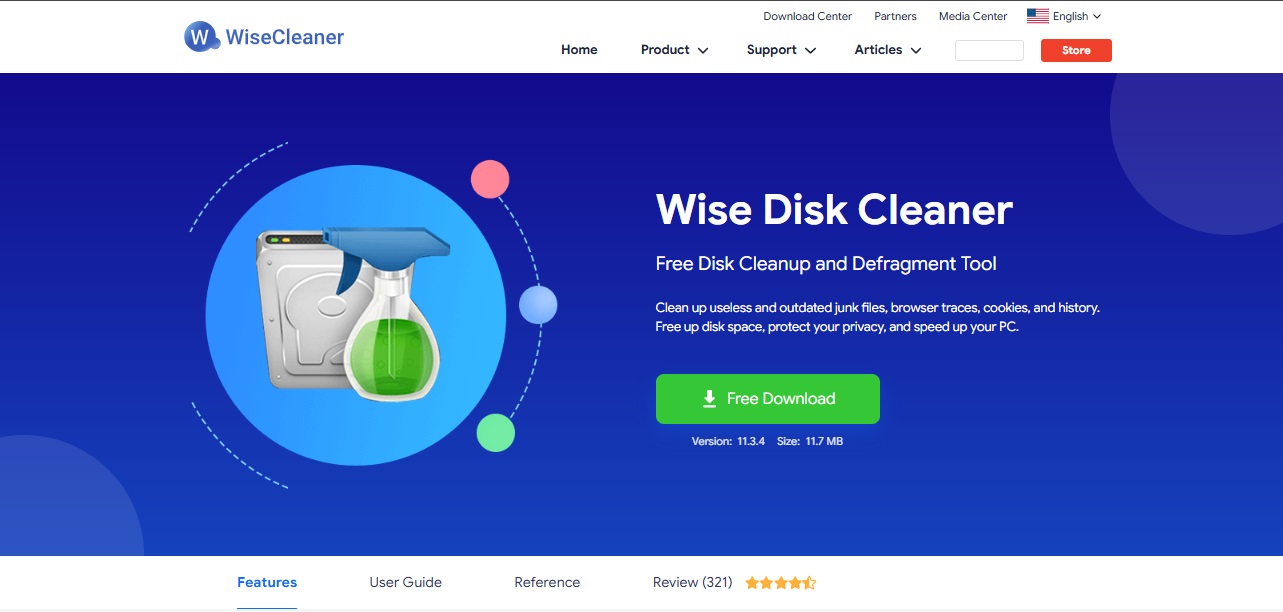 Wise Disk Cleaner 공식 웹사이트