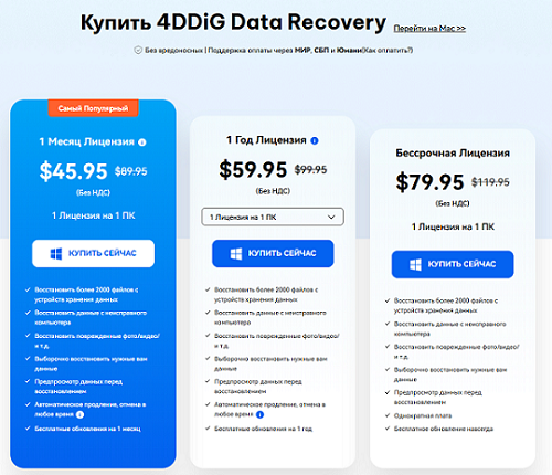 страница покупки tenorshare 4ddig