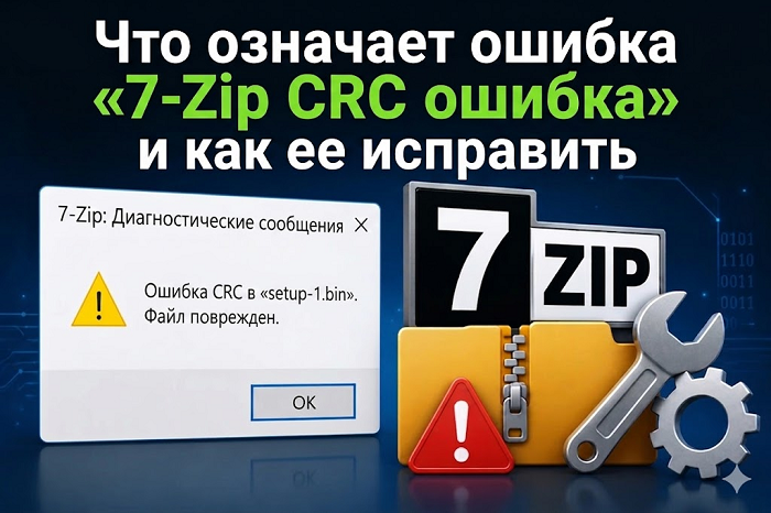 Что означает ошибка «7-Zip CRC ошибка» и как ее исправить