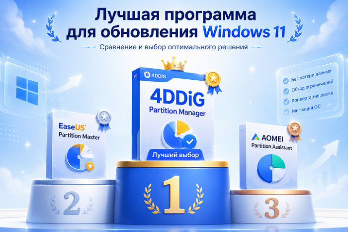 Программа для обновления Windows 11 — 4DDiG Partition Manager на первом месте