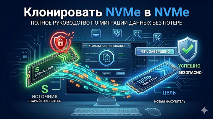Как клонировать NVMe на NVMe SSD