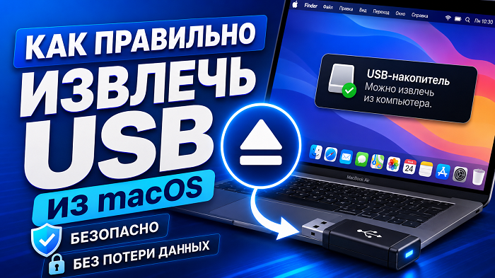 как извлечь USB из Mac