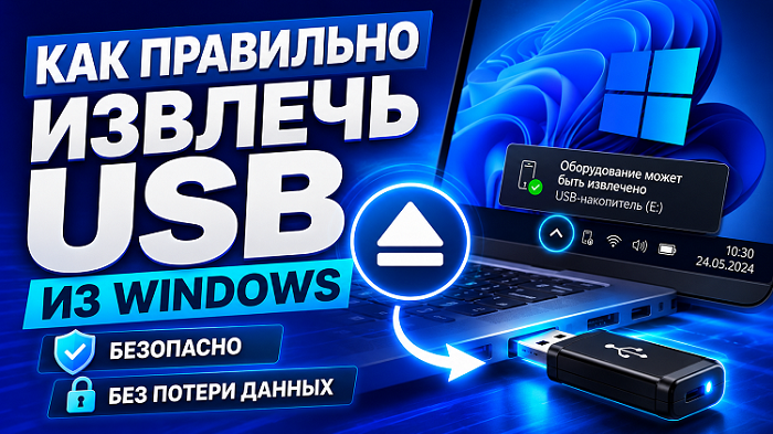 как правильно извлечь USB из Windows